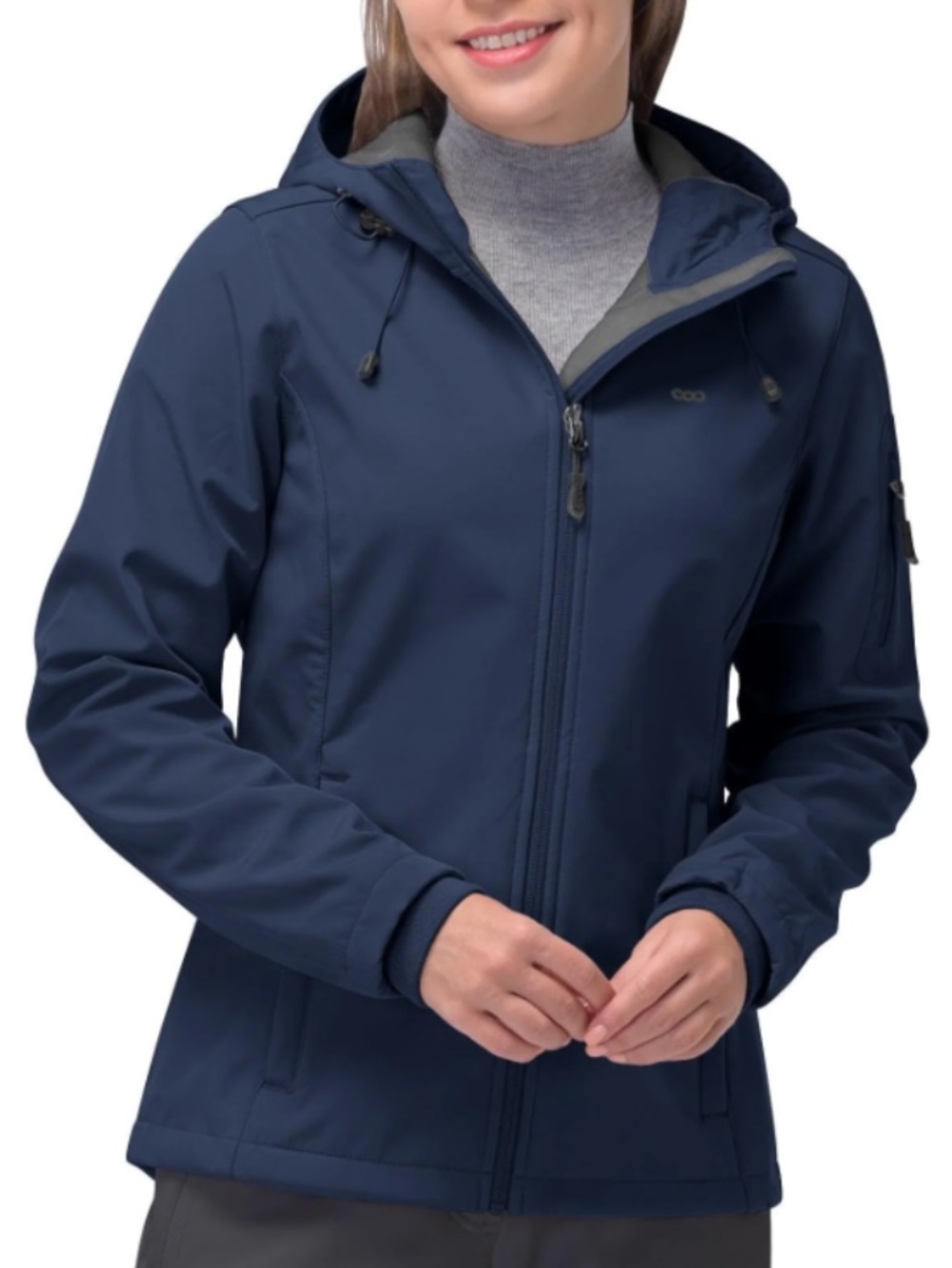 33,000ft Women’s Hooded Softshell Jacket - Dark Navy sz small